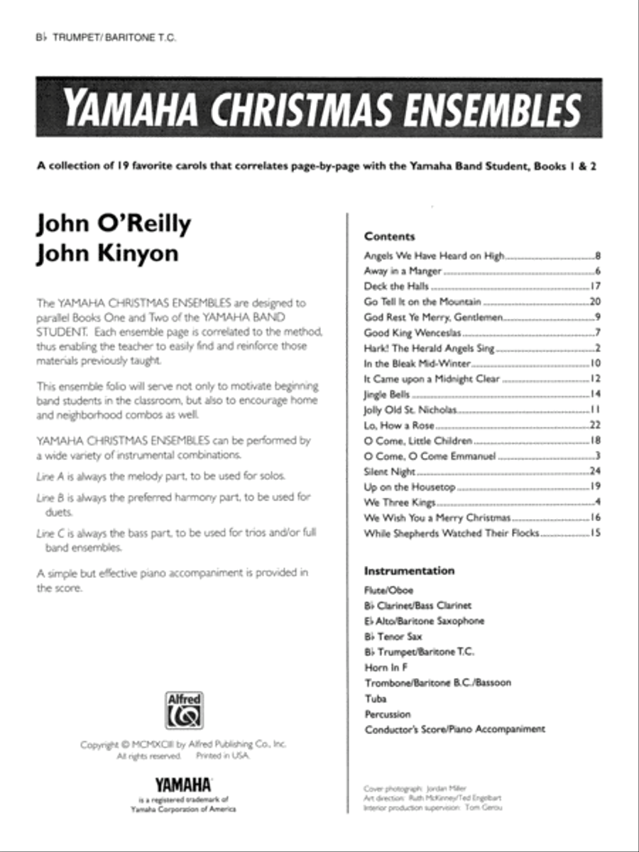 Yamaha Christmas Ensembles Concert Band Methods scores gallery preview page 2