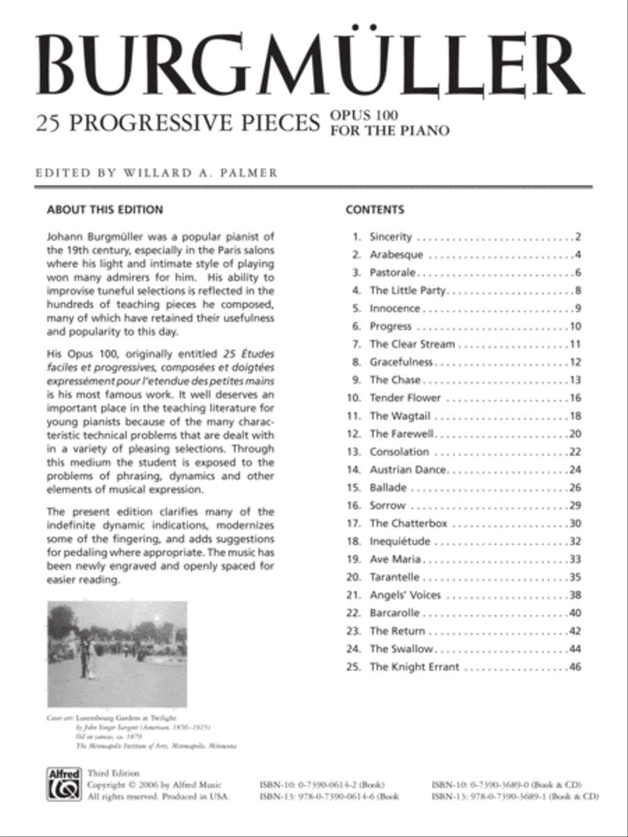 Burgmüller -- 25 Progressive Pieces, Op. 100 Piano Solo scores gallery preview page 2