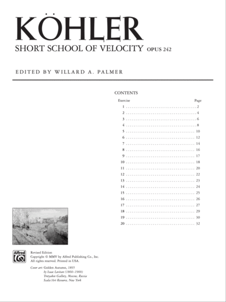 Köhler -- Short School of Velocity, Op. 242 Piano Solo scores gallery preview page 2