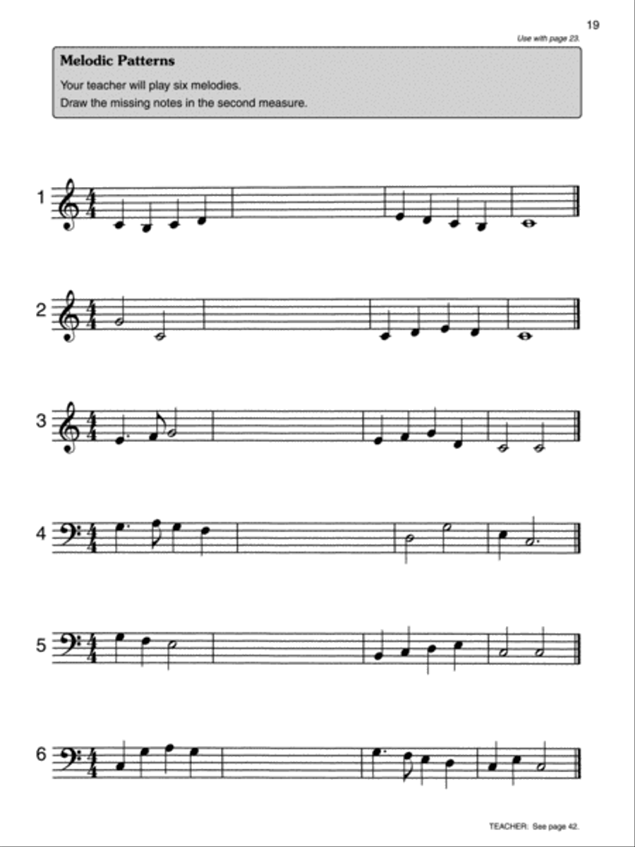 Alfred's Basic Piano Prep Course Activity & Ear Training, Book E Piano Method scores gallery preview page 3