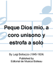 Peque Dios mio, a coro unisono y estrofa a solo