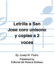 Letrilla a San Jose coro unisono y coplas a 2 voces
