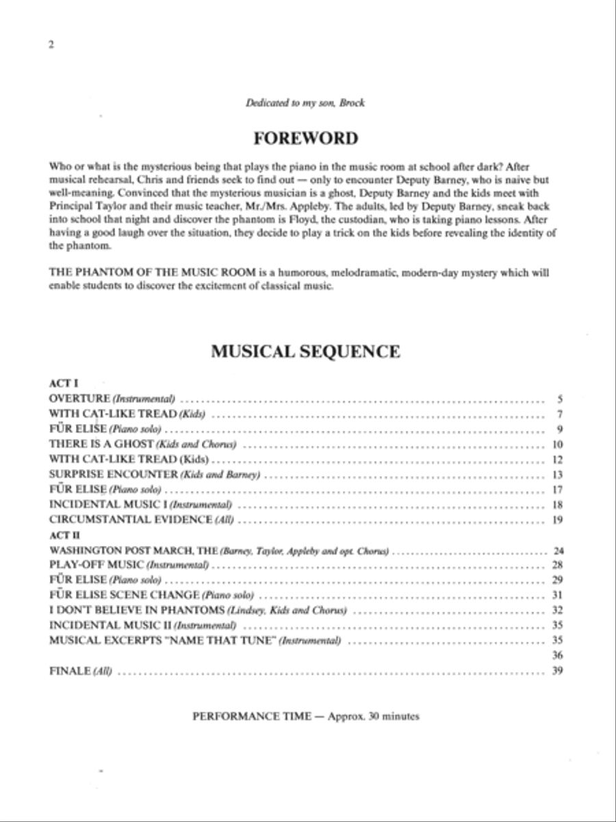 Phantom of the Music Room - Director's Score