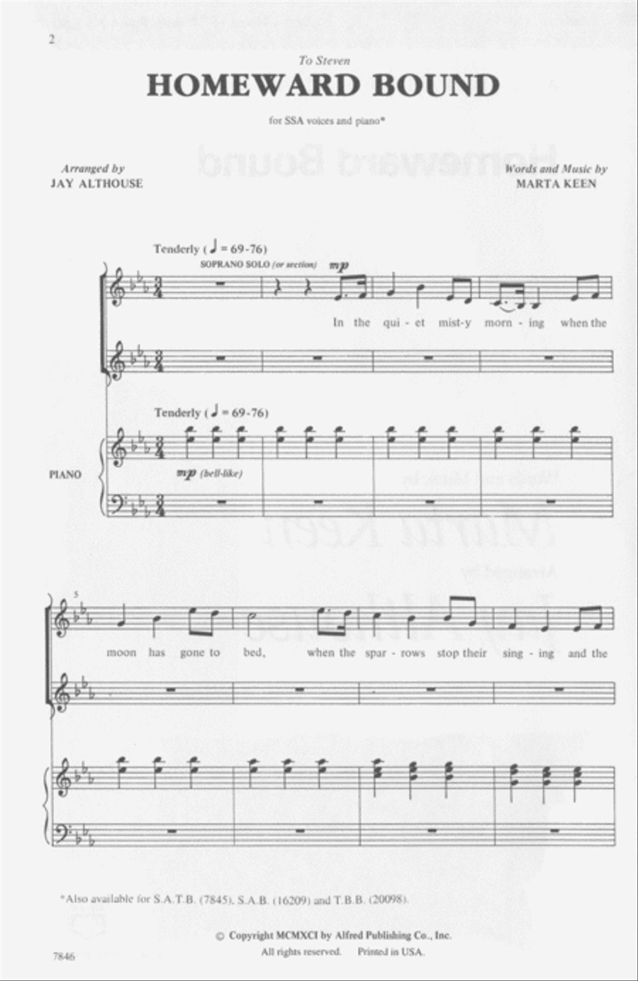 Homeward Bound Homeward Bound Women's Choir scores gallery preview page 2
