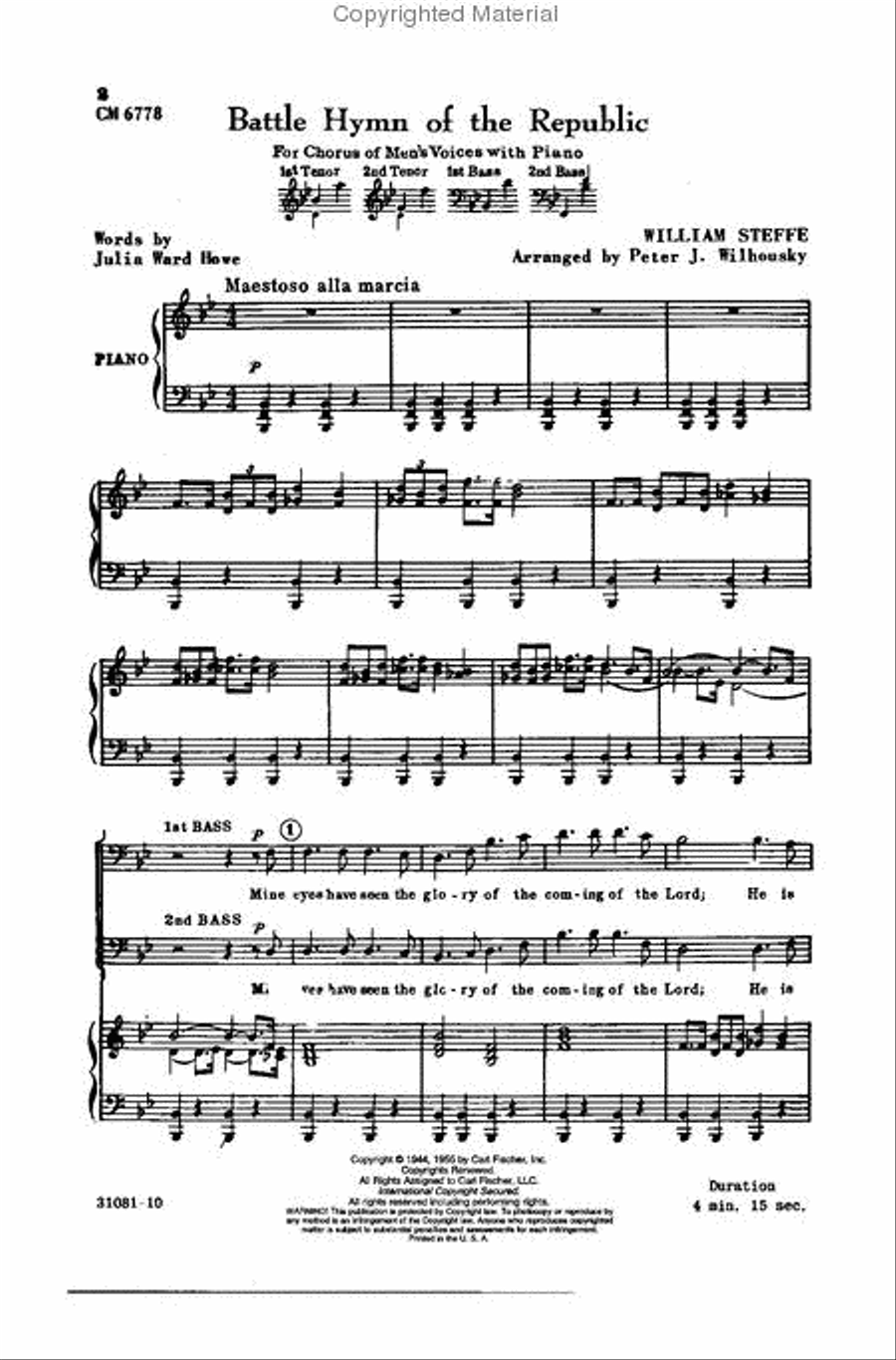 Battle Hymn of the Republic TTBB scores gallery preview page 2