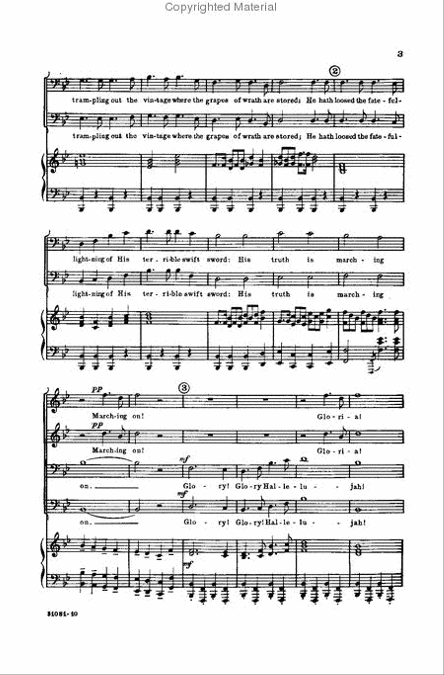 Battle Hymn of the Republic TTBB scores gallery preview page 3