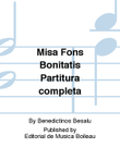 Misa Fons Bonitatis Partitura completa