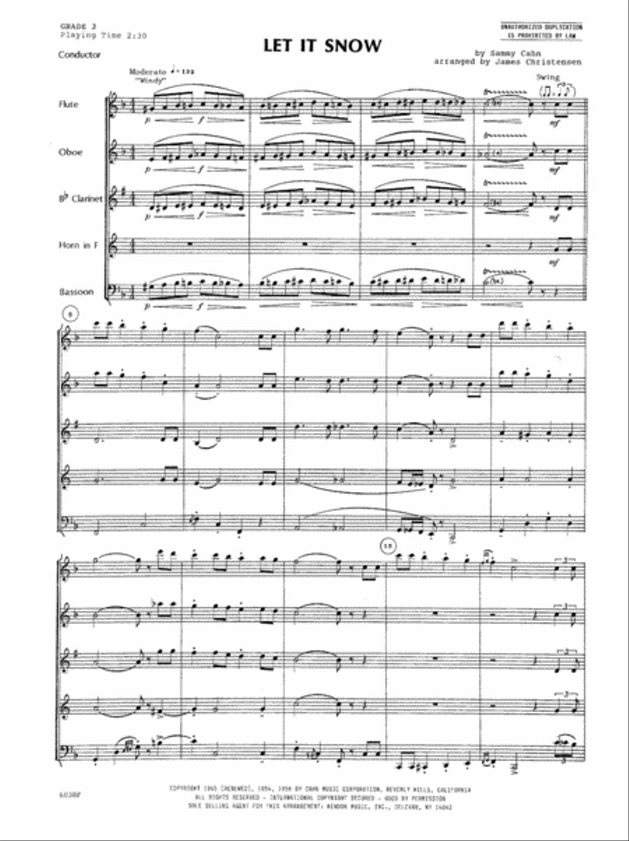 Let It Snow Woodwind Quintet scores gallery preview page 4