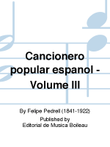 Cancionero popular espanol - Volume III