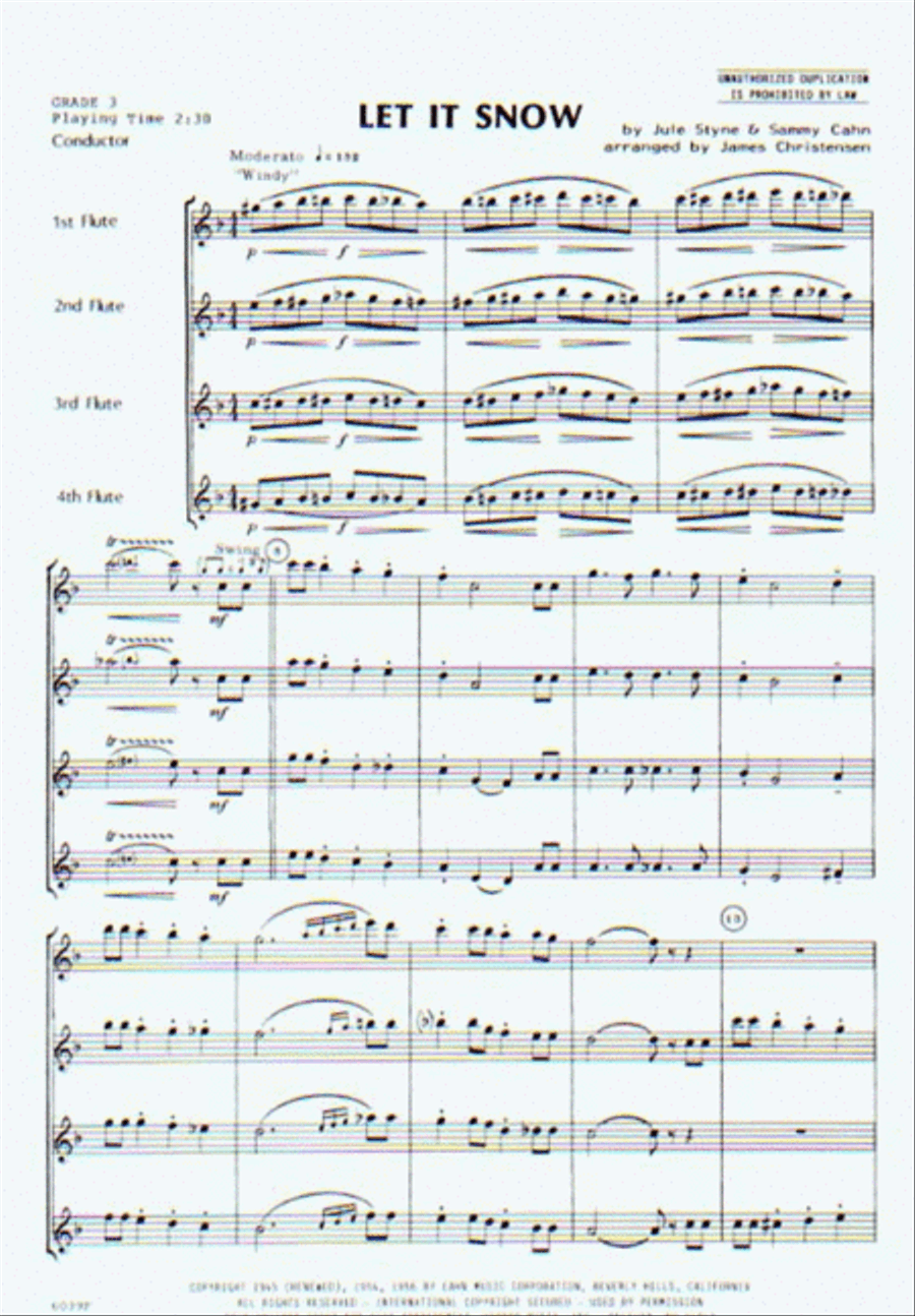Let It Snow Flute Quartet scores gallery preview page 3