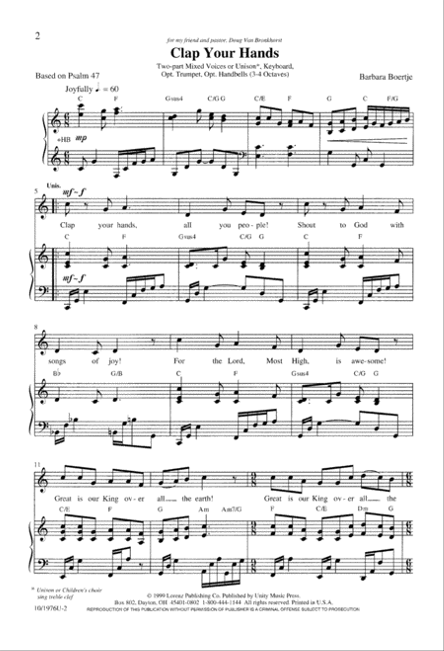 Clap Your Hands Clap Your Hands 2-Part scores gallery preview page 3