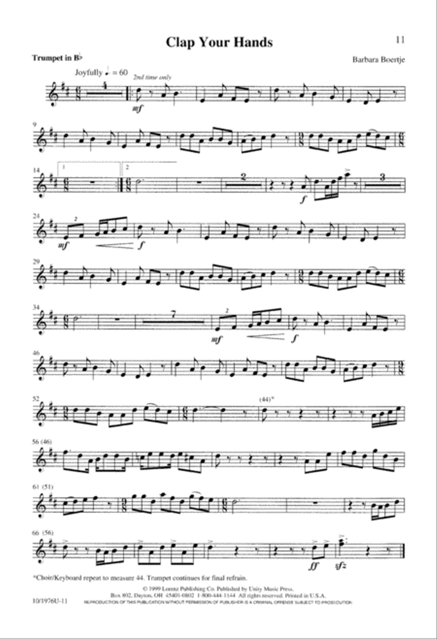 Clap Your Hands Clap Your Hands 2-Part scores gallery preview page 12