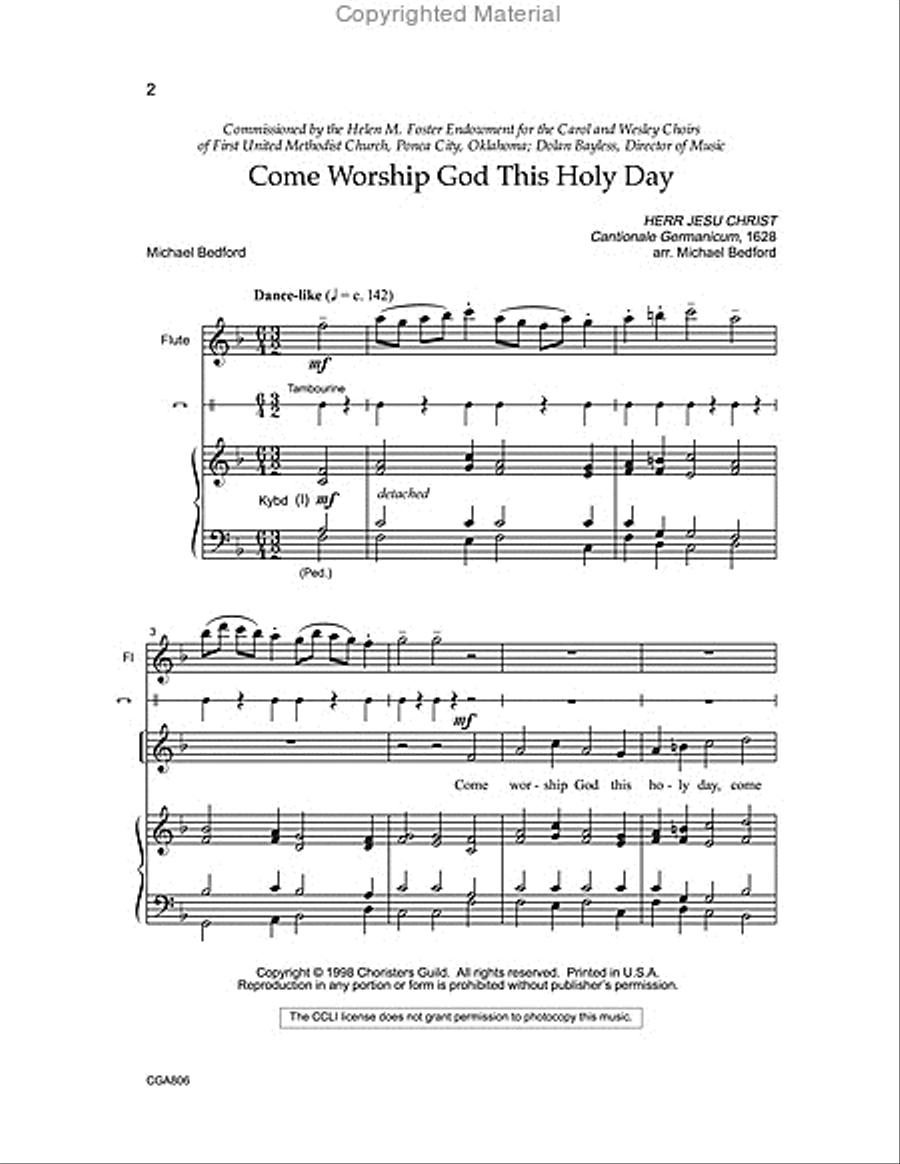 Come Worship God This Holy Day Unison Choir scores gallery preview page 2