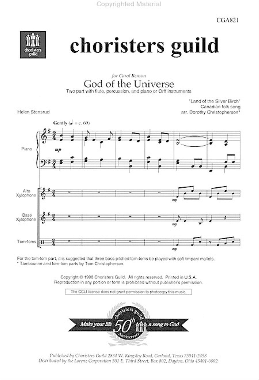 God of the Universe 2-Part scores gallery preview page 2