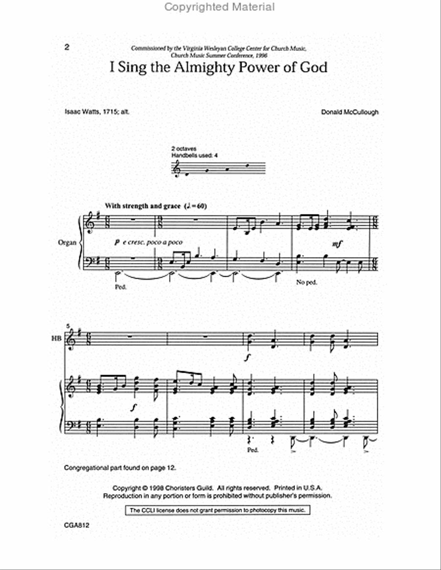 I Sing the Almighty Power of God 4-Part scores gallery preview page 2