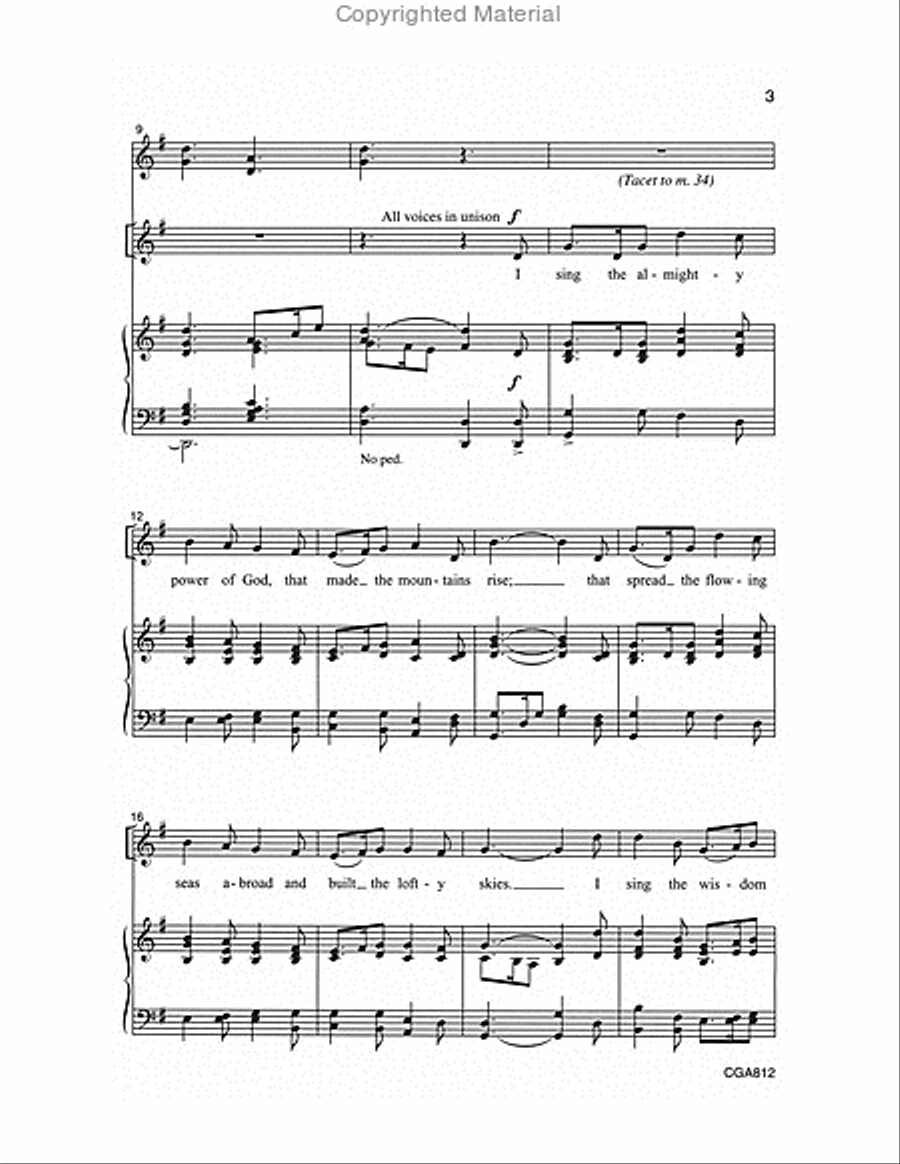 I Sing the Almighty Power of God 4-Part scores gallery preview page 3