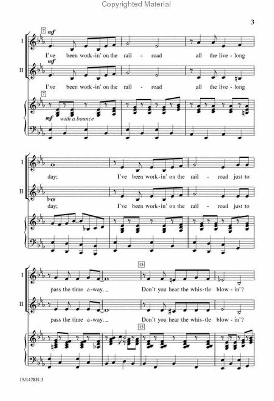 I've Been Workin' on the Railroad 3-Part scores gallery preview page 3