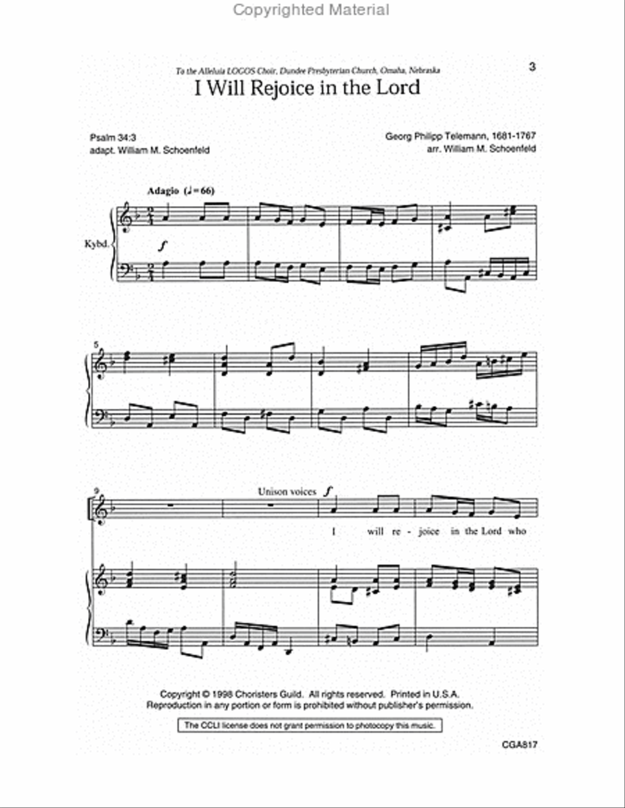 I Will Rejoice in the Lord 2-Part scores gallery preview page 2