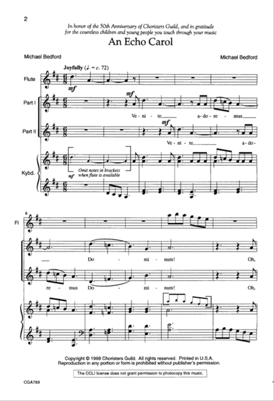 An Echo Carol 2-Part scores gallery preview page 2