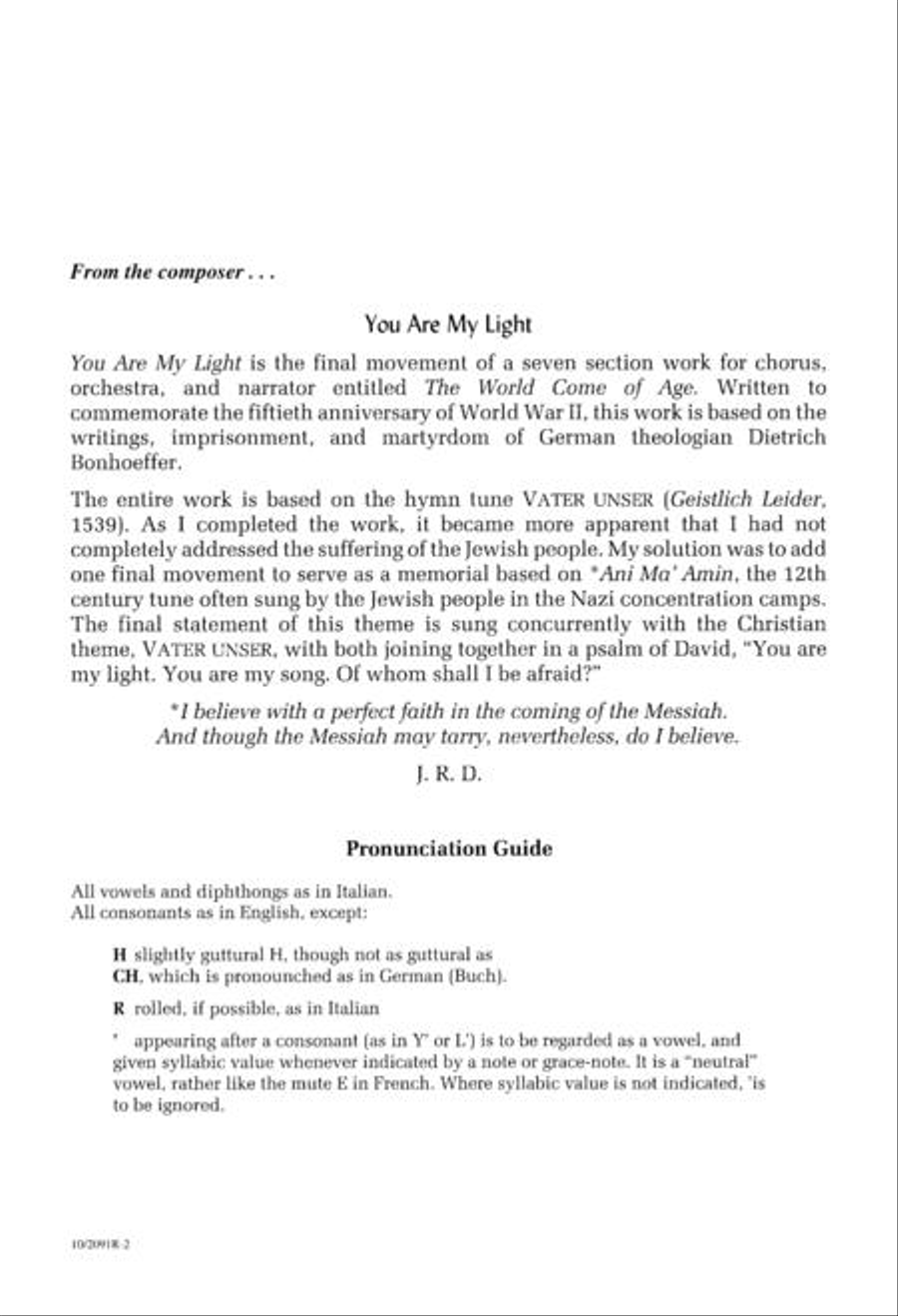 You Are My Light 4-Part scores gallery preview page 2