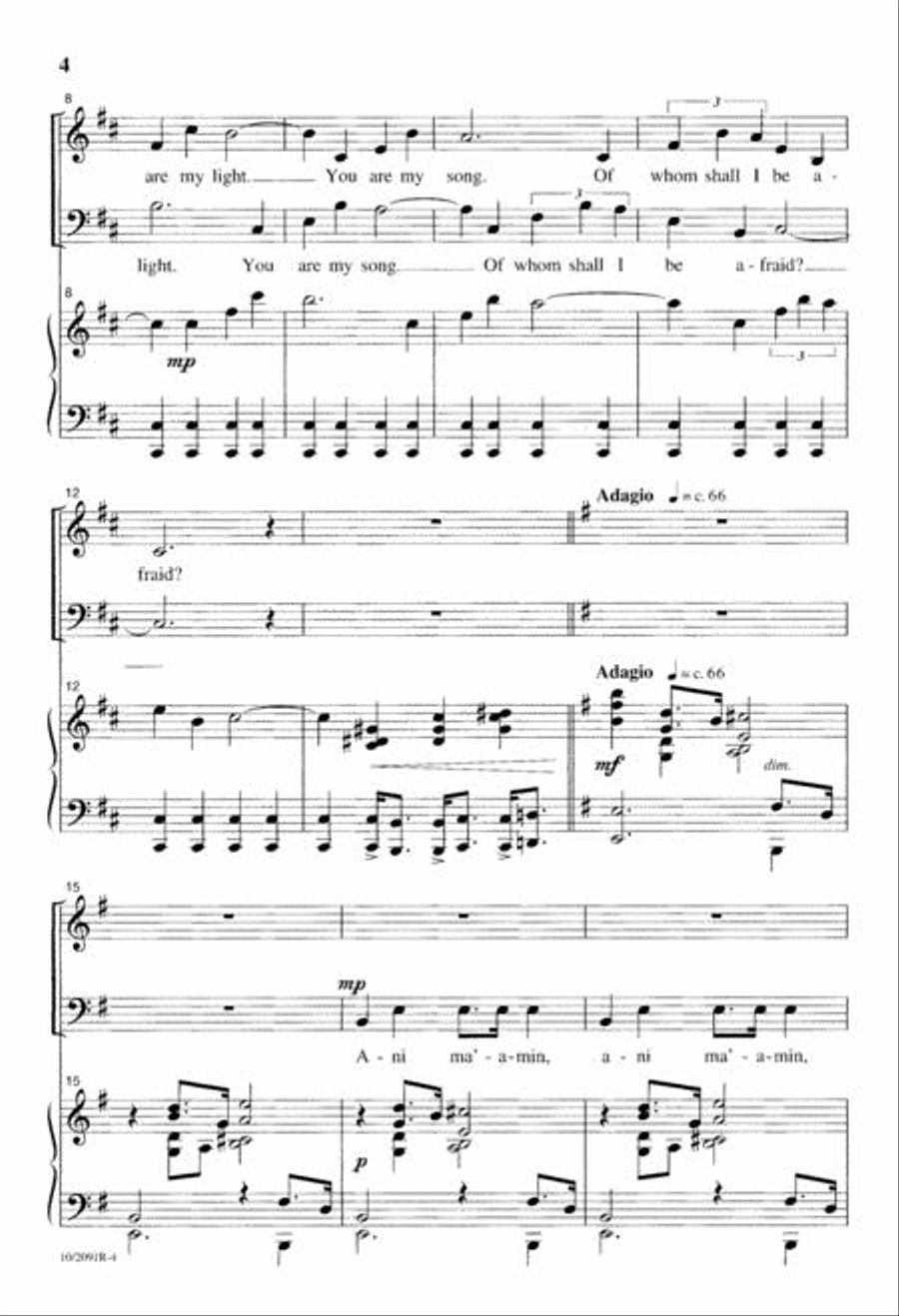 You Are My Light 4-Part scores gallery preview page 4
