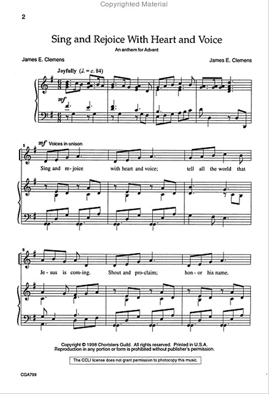 Sing and Rejoice with Heart and Voice Unison Choir scores gallery preview page 2