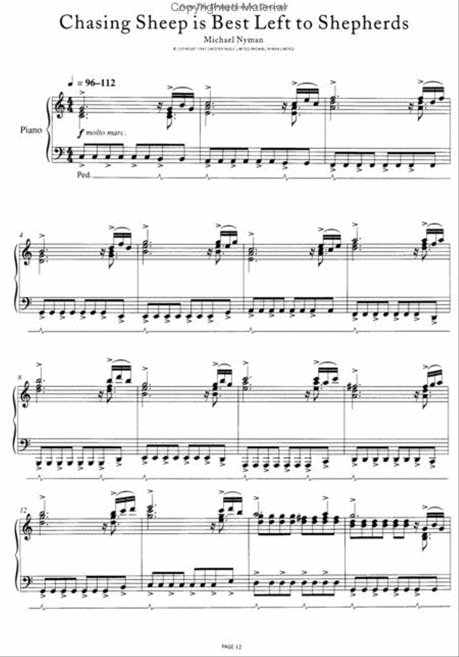 Michael Nyman – Film Music for Solo Piano Piano Solo scores gallery preview page 2
