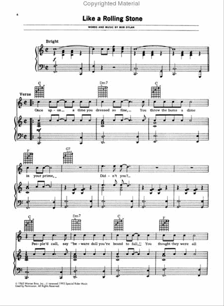 Bob Dylan – Leatherette Piano, Vocal, Guitar scores gallery preview page 2