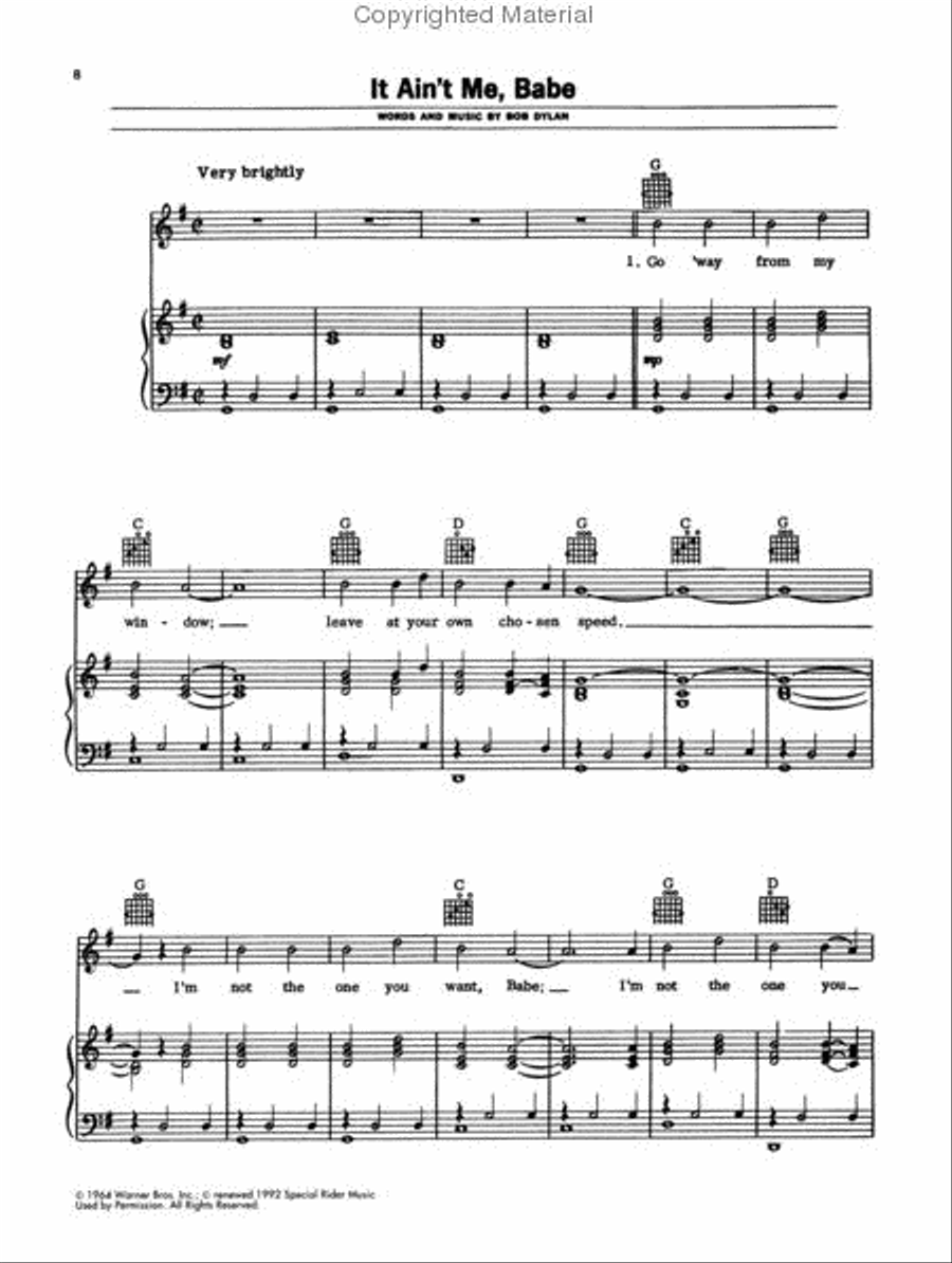 Bob Dylan – Leatherette Piano, Vocal, Guitar scores gallery preview page 3