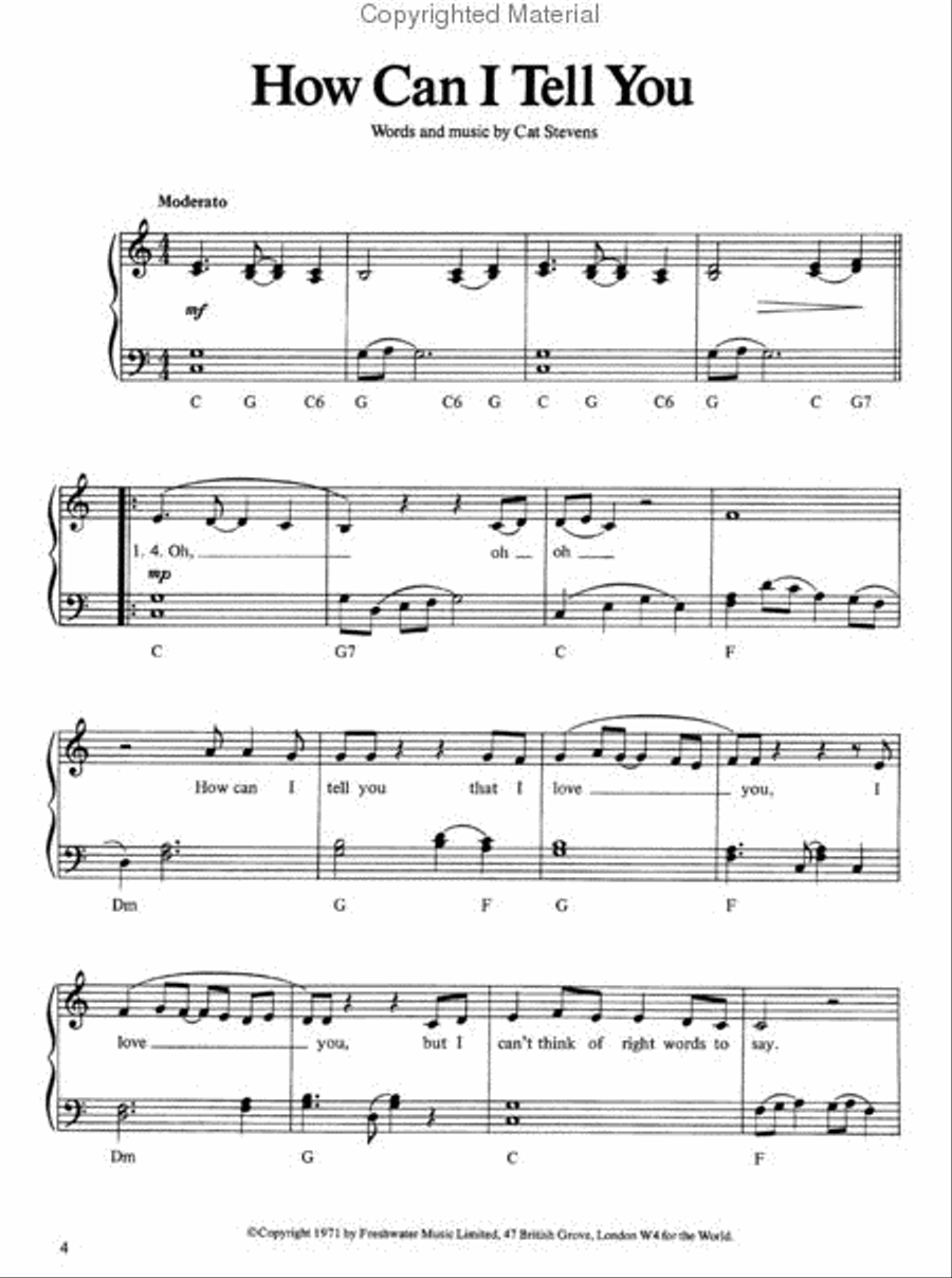 It's Easy To Play Cat Stevens - Easy Piano Easy Piano scores gallery preview page 3