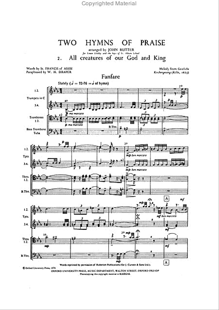 All Creatures of our God and King 4-Part scores gallery preview page 2