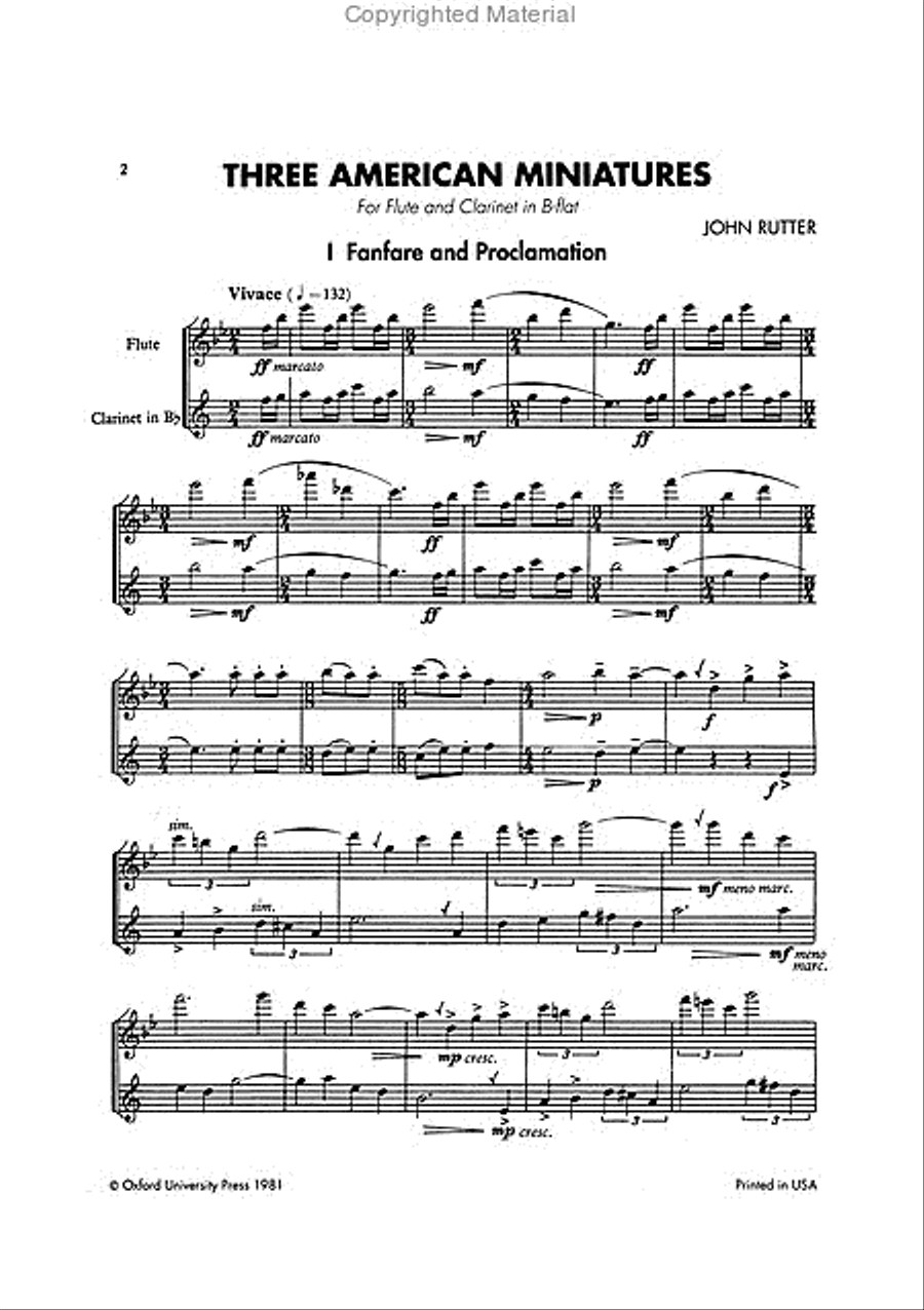 Three American Miniatures Concert Band scores gallery preview page 2