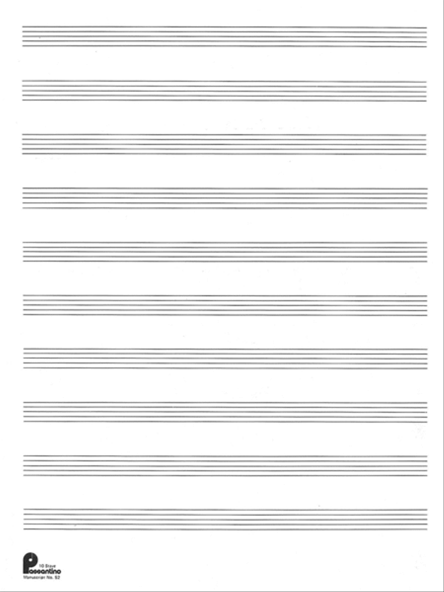 2. Manuscript Paper (formerly #52): 10-stave Staff Paper scores gallery preview page 1