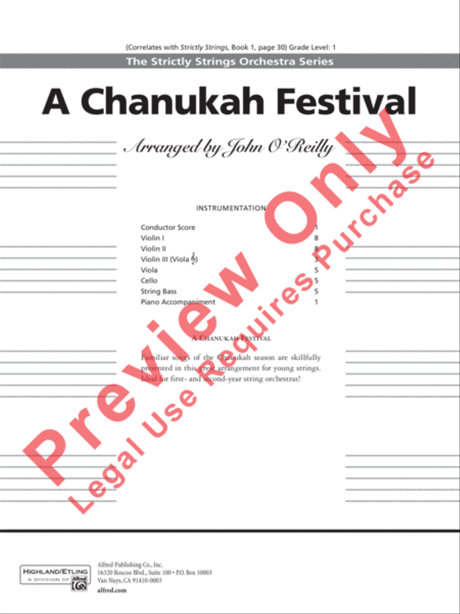 A Chanukah Festival A Chanukah Festival String Orchestra scores gallery preview page 2
