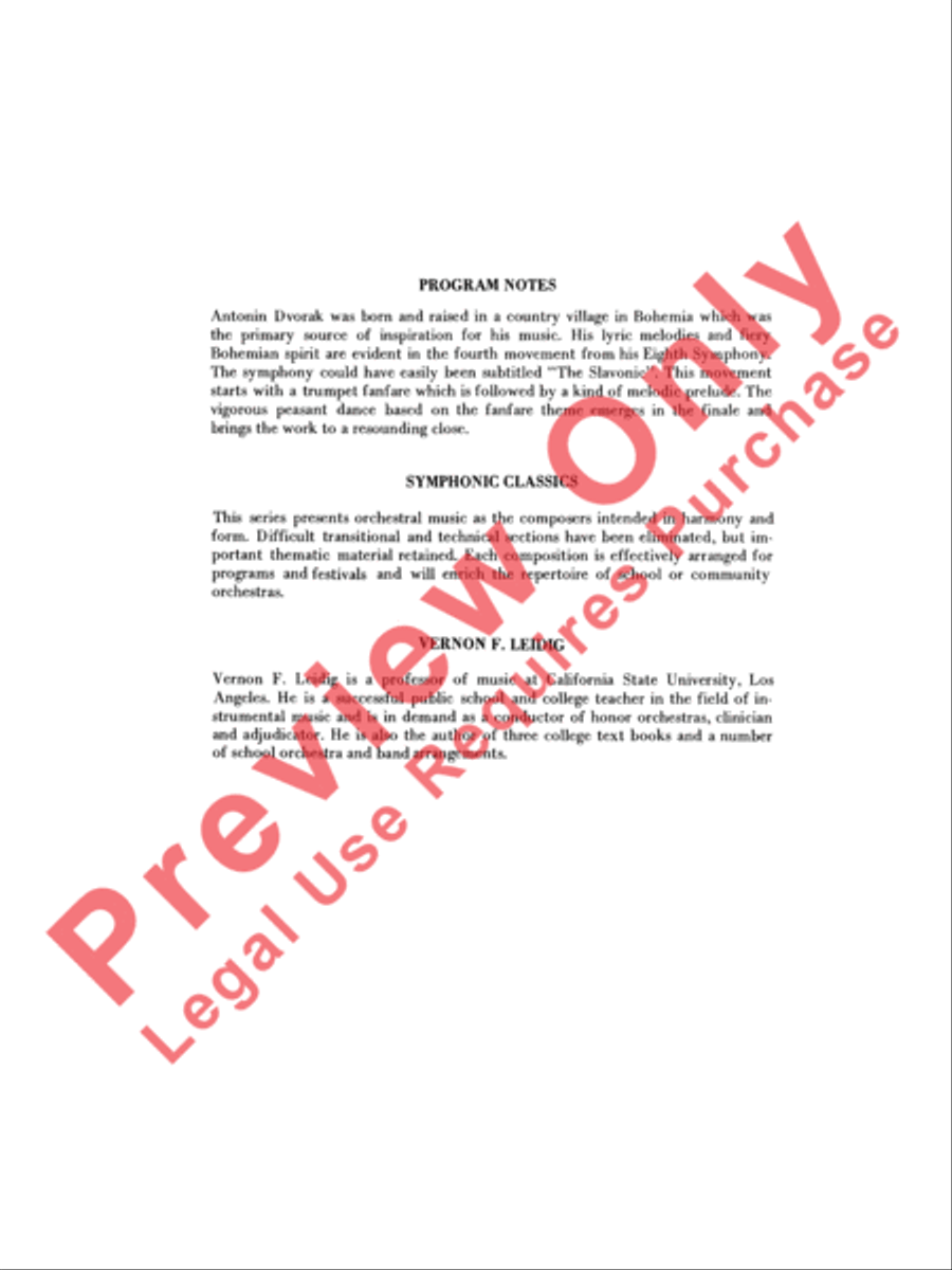 Dvorák's Eighth Symphony, Fourth Movement Full Orchestra scores gallery preview page 3
