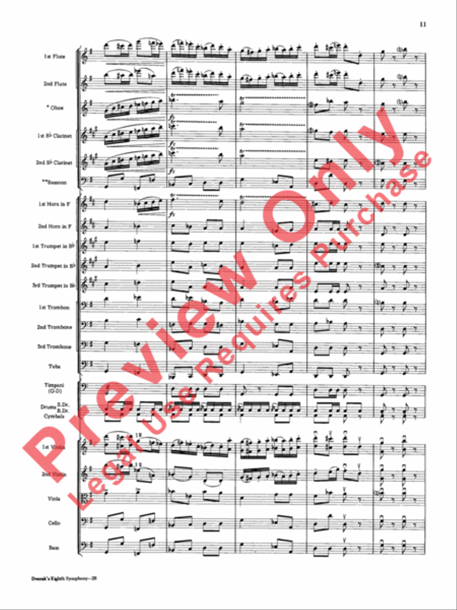 Dvorák's Eighth Symphony, Fourth Movement Full Orchestra scores gallery preview page 12