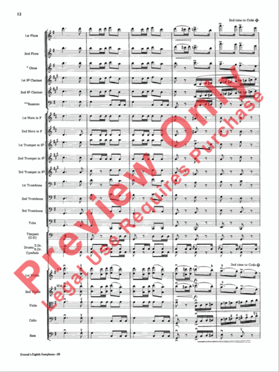 Dvorák's Eighth Symphony, Fourth Movement Full Orchestra scores gallery preview page 13