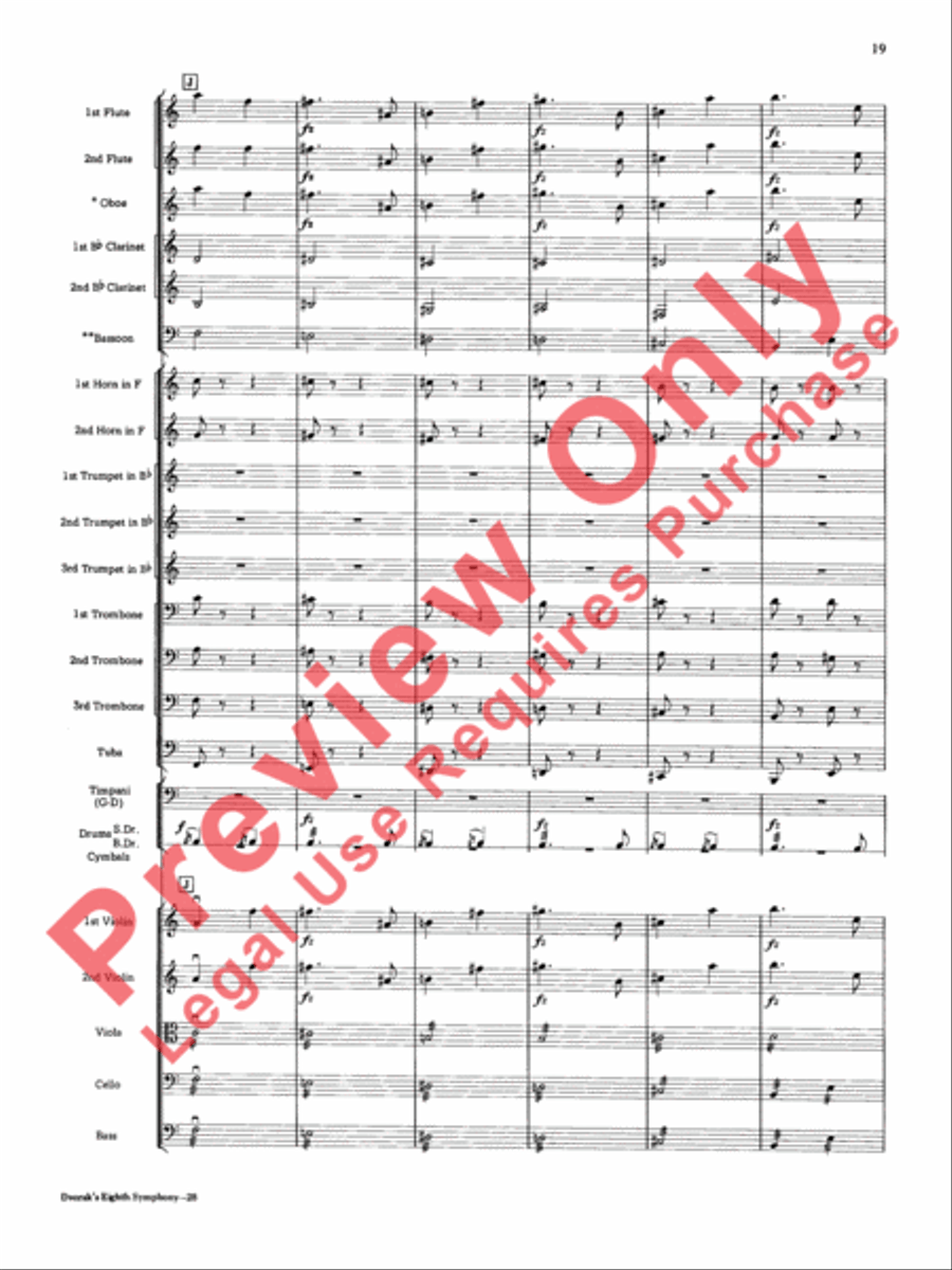 Dvorák's Eighth Symphony, Fourth Movement Full Orchestra scores gallery preview page 20