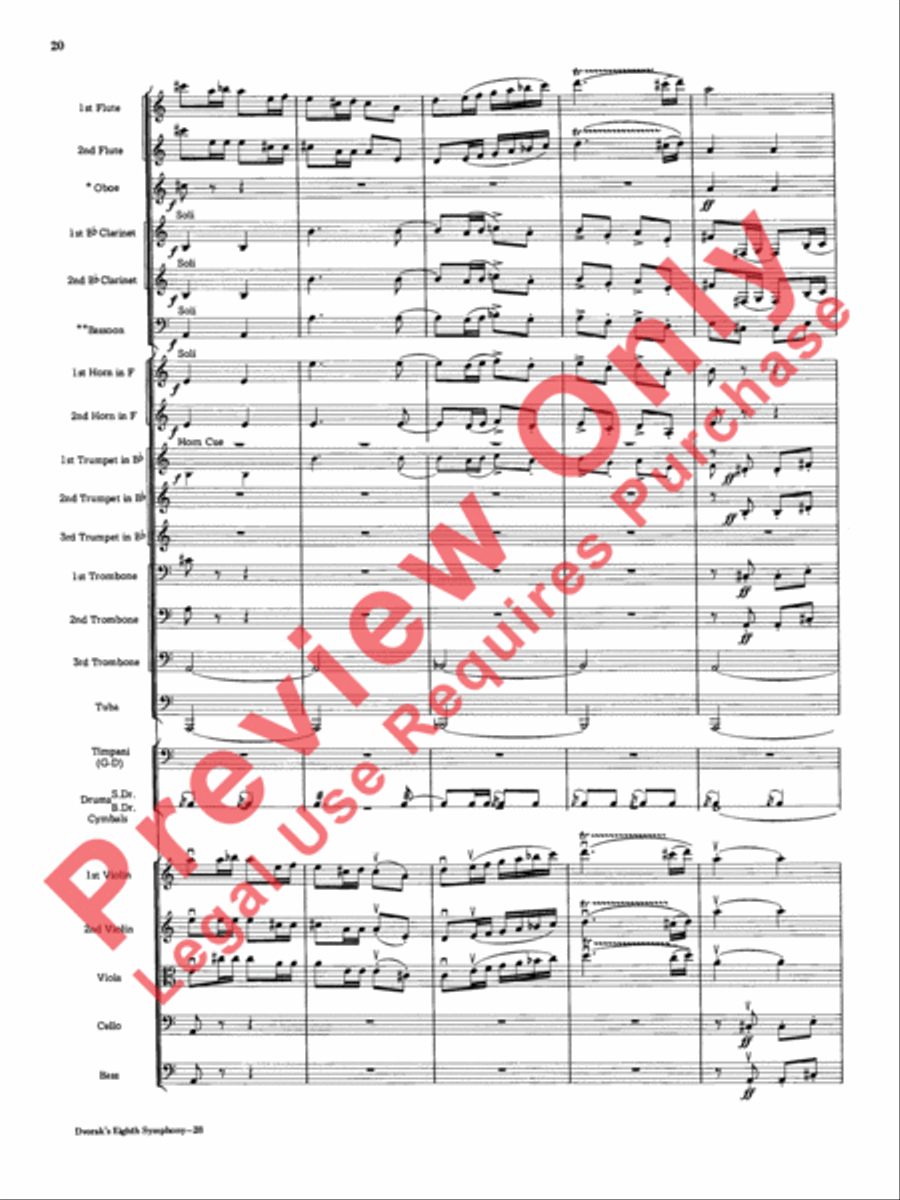Dvorák's Eighth Symphony, Fourth Movement Full Orchestra scores gallery preview page 21
