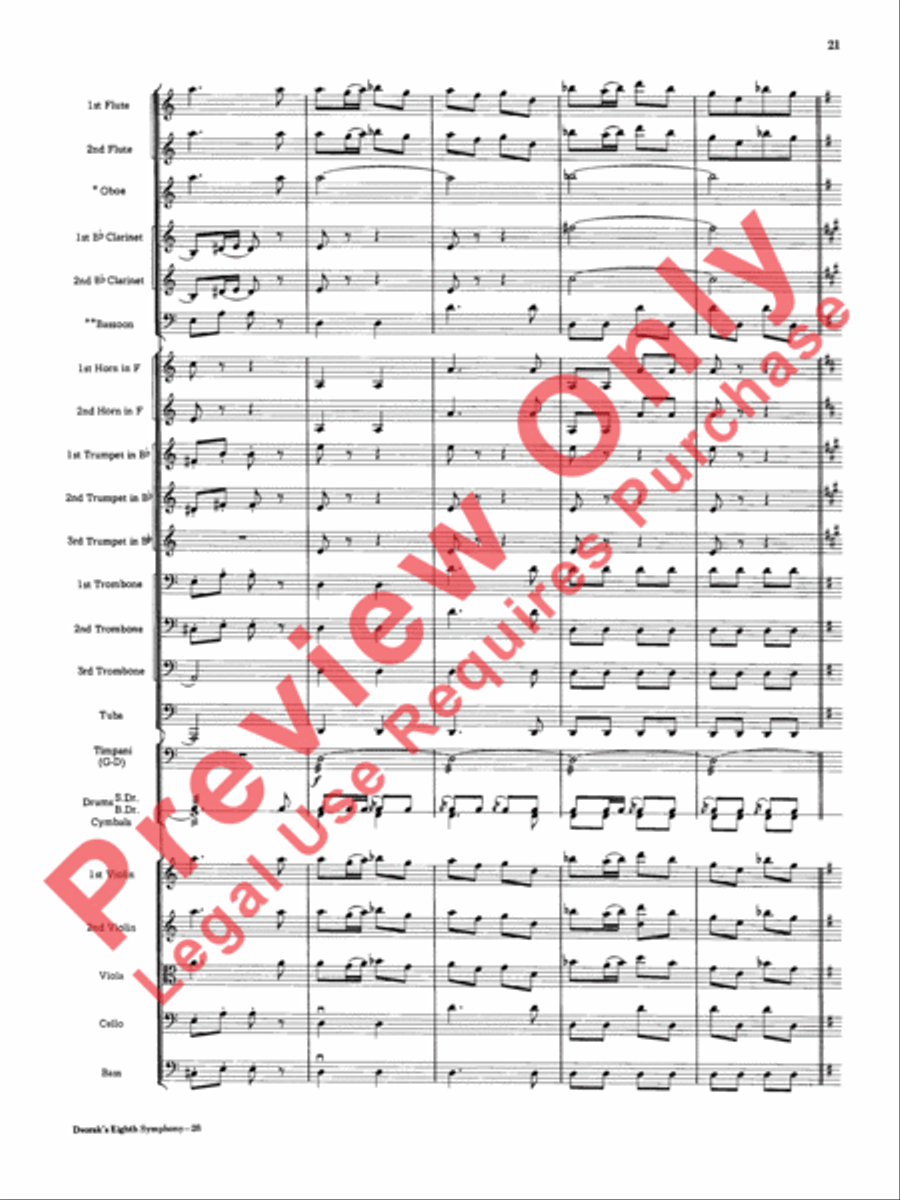 Dvorák's Eighth Symphony, Fourth Movement Full Orchestra scores gallery preview page 22