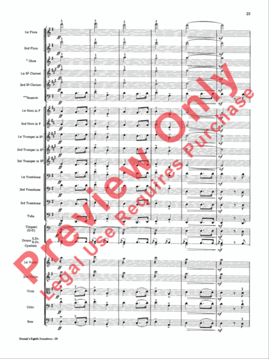 Dvorák's Eighth Symphony, Fourth Movement Full Orchestra scores gallery preview page 24