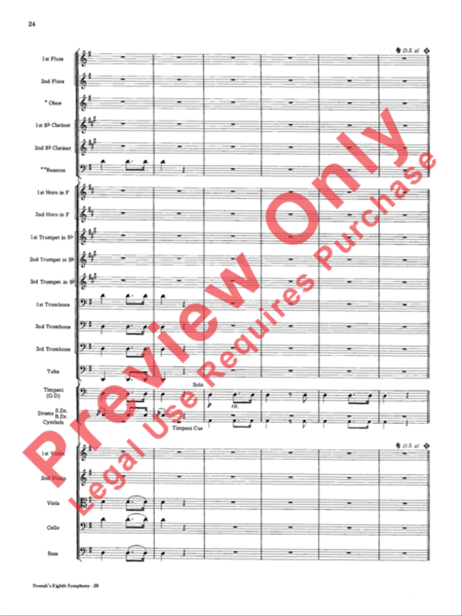 Dvorák's Eighth Symphony, Fourth Movement Full Orchestra scores gallery preview page 25