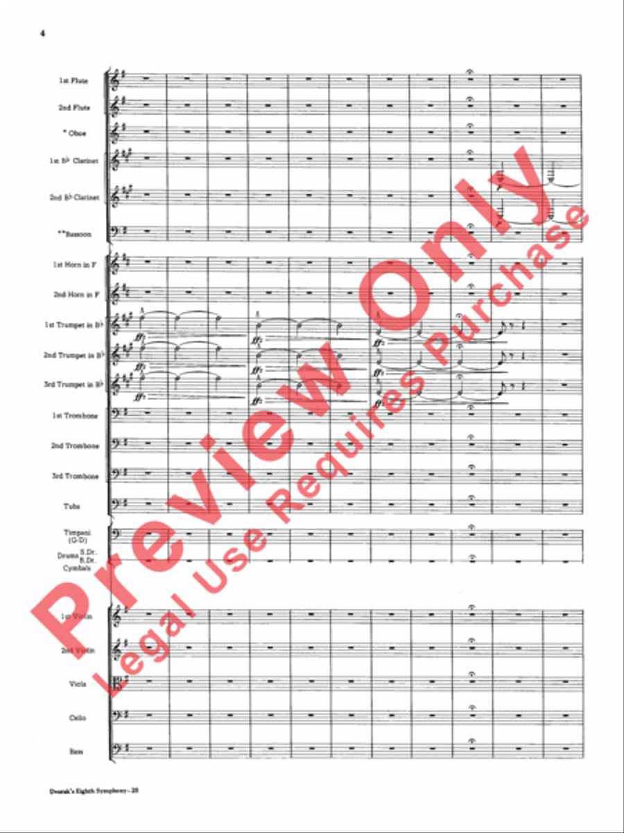 Dvorák's Eighth Symphony, Fourth Movement Full Orchestra scores gallery preview page 5