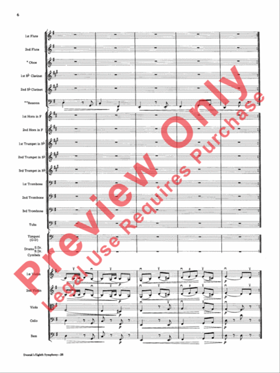 Dvorák's Eighth Symphony, Fourth Movement Full Orchestra scores gallery preview page 7