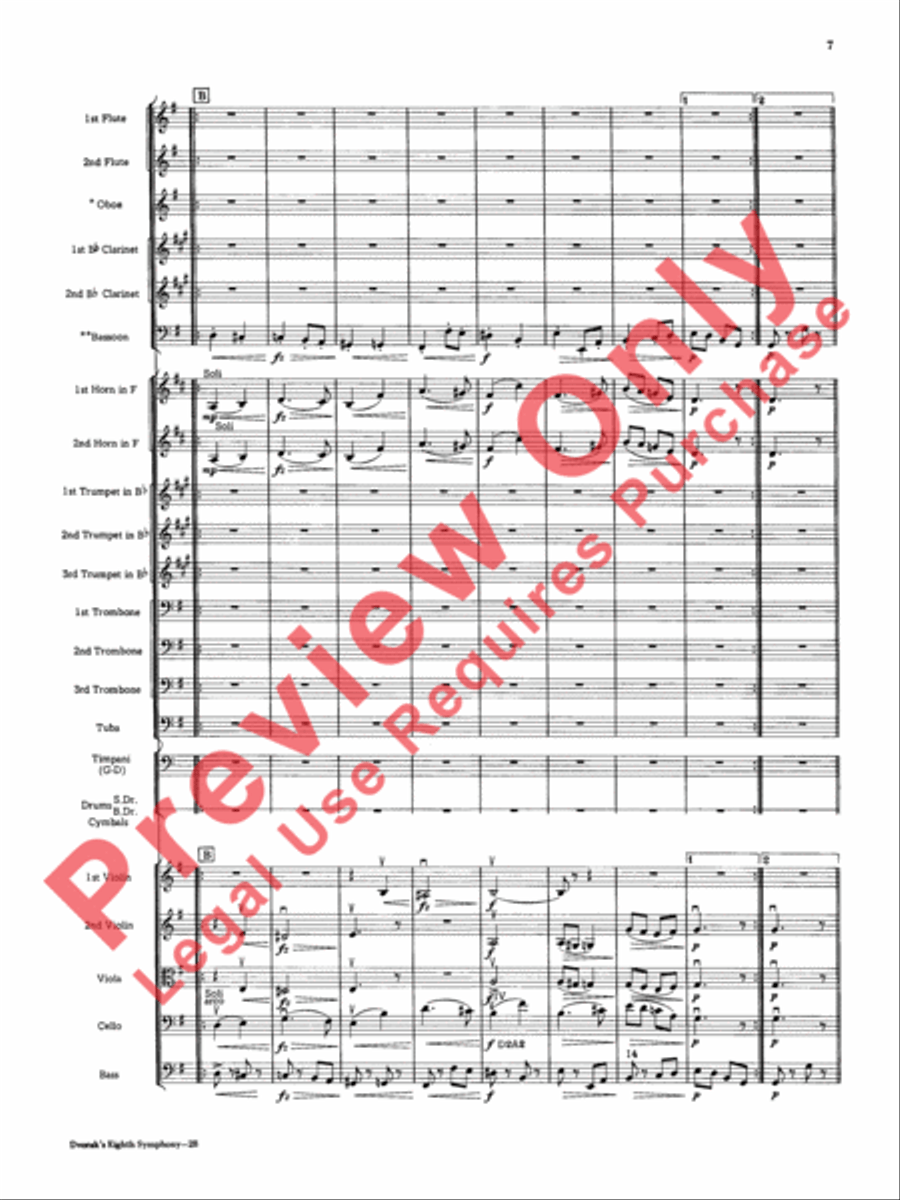 Dvorák's Eighth Symphony, Fourth Movement Full Orchestra scores gallery preview page 8