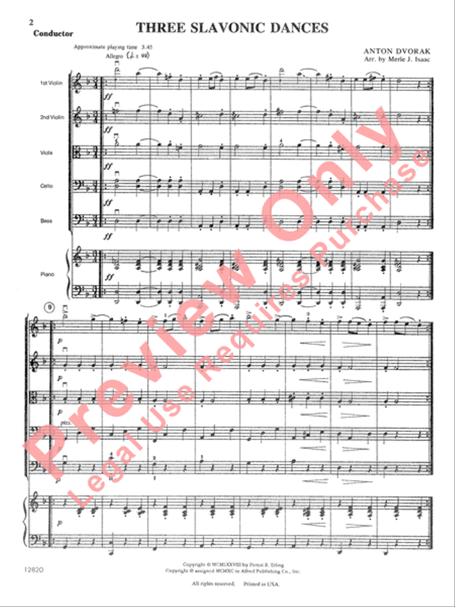 Three Slavonic Dances Three Slavonic Dances String Orchestra scores gallery preview page 3