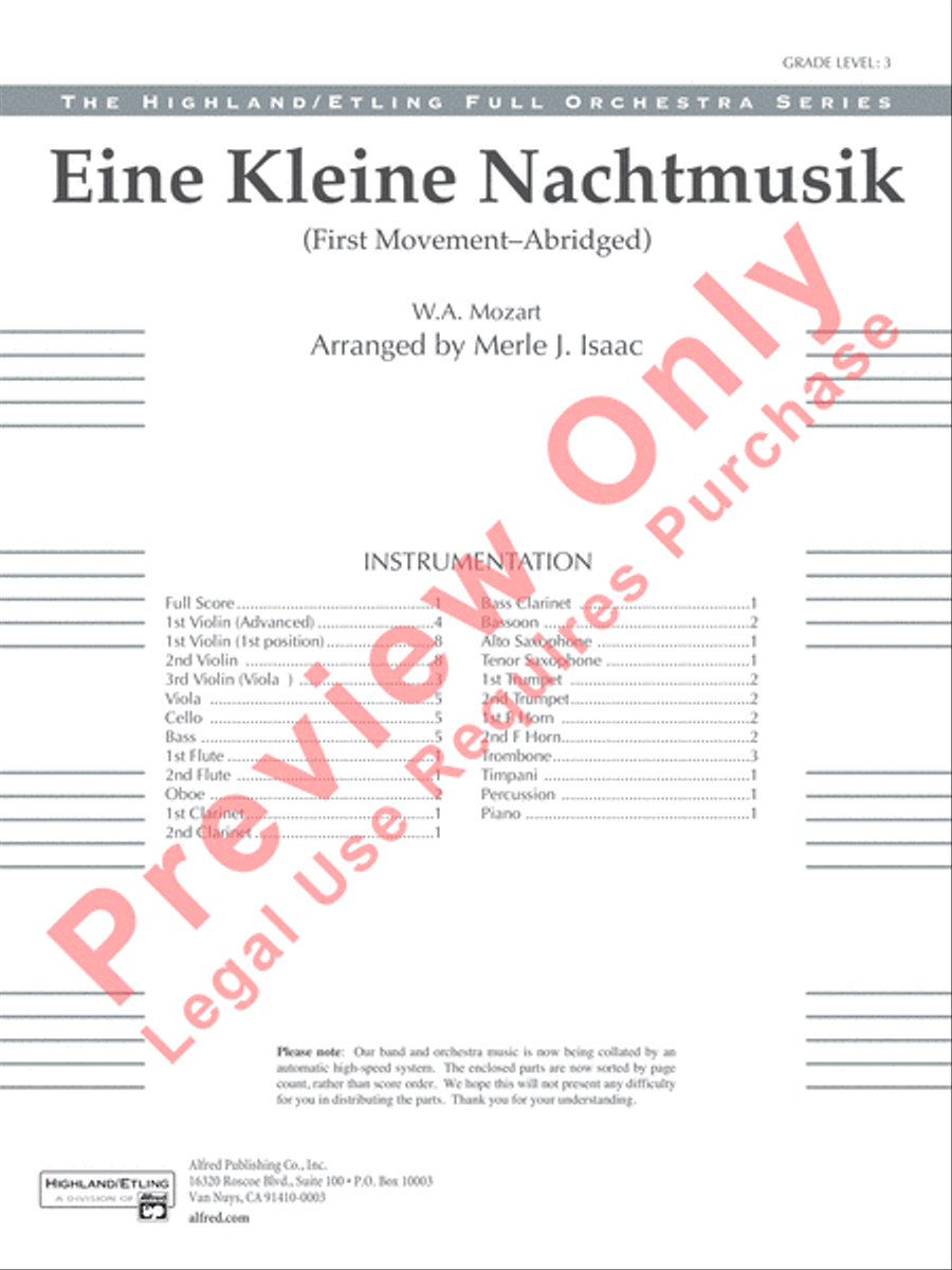 Eine Kleine Nachtmusik Eine Kleine Nachtmusik Full Orchestra scores gallery preview page 2