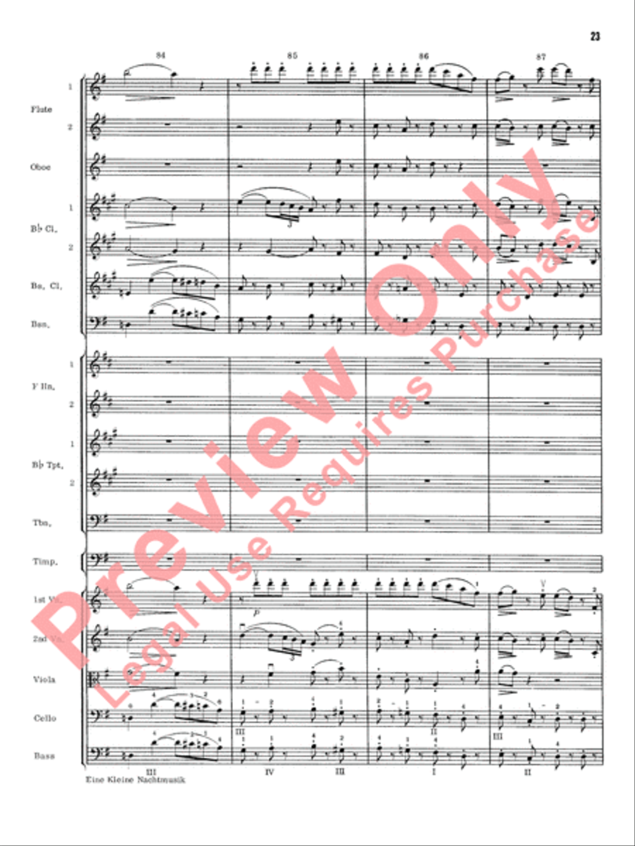 Eine Kleine Nachtmusik Eine Kleine Nachtmusik Full Orchestra scores gallery preview page 24