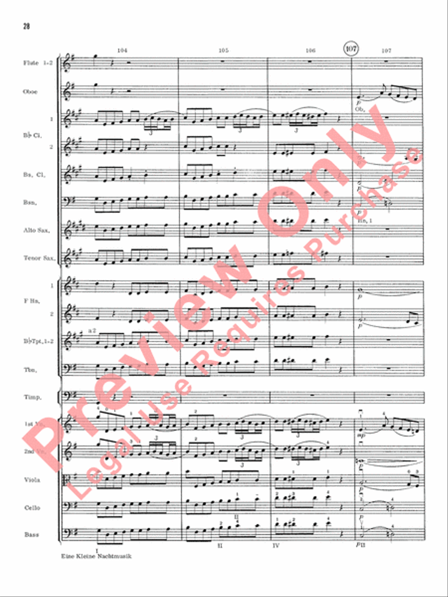 Eine Kleine Nachtmusik Eine Kleine Nachtmusik Full Orchestra scores gallery preview page 29