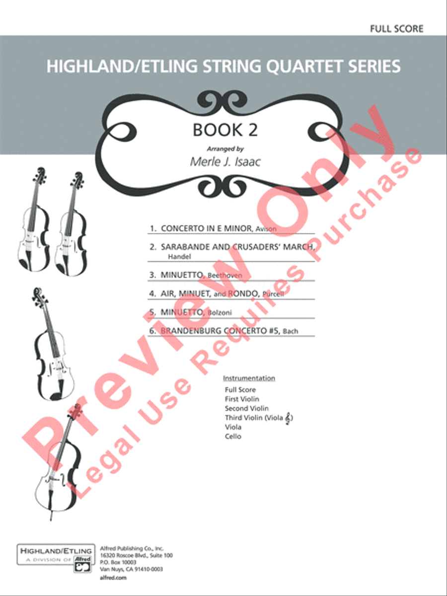 Highland/Etling String Quartet Series: Book 2 Cello scores gallery preview page 2